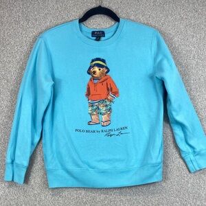 Polo Ralph Lauren bear sweatshirt M beach graphic designer travel coastal